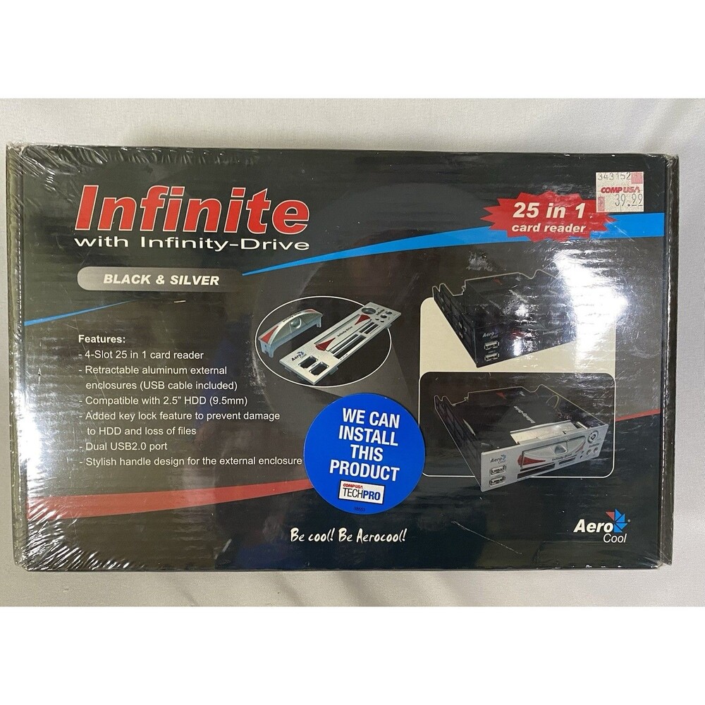 Y2K Aerocool Infinite w/ Infinity Drive 25 in 1 PC Case Card Reader NOS Sealed